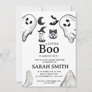 Halloween Little Boo ist fast Due Baby Dusche Einladung