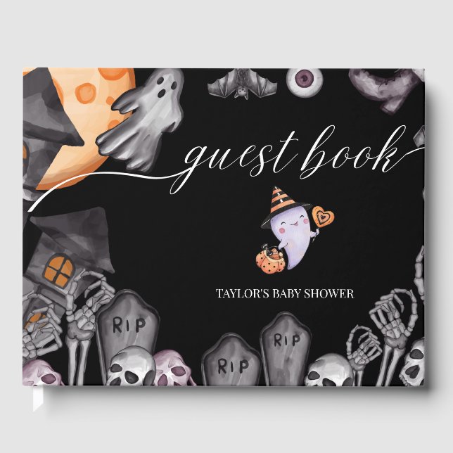 Halloween Little Boo Niedlich Ghost Baby Shooting  Gästebuch (Vorderseite)