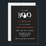 Halloween Little boo Niedlich Ghost Kids 1. Geburt Einladung<br><div class="desc">Schwarz-Weiß niedliche Geister Spooky eine 1. Geburtstag Party Einladung.</div>