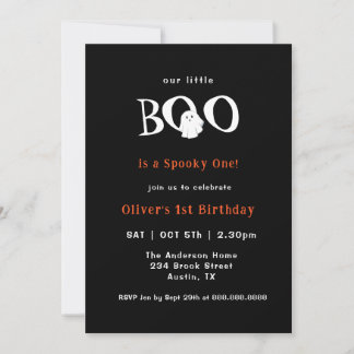 Halloween Little boo Niedlich Ghost Kids 1. Geburt Einladung