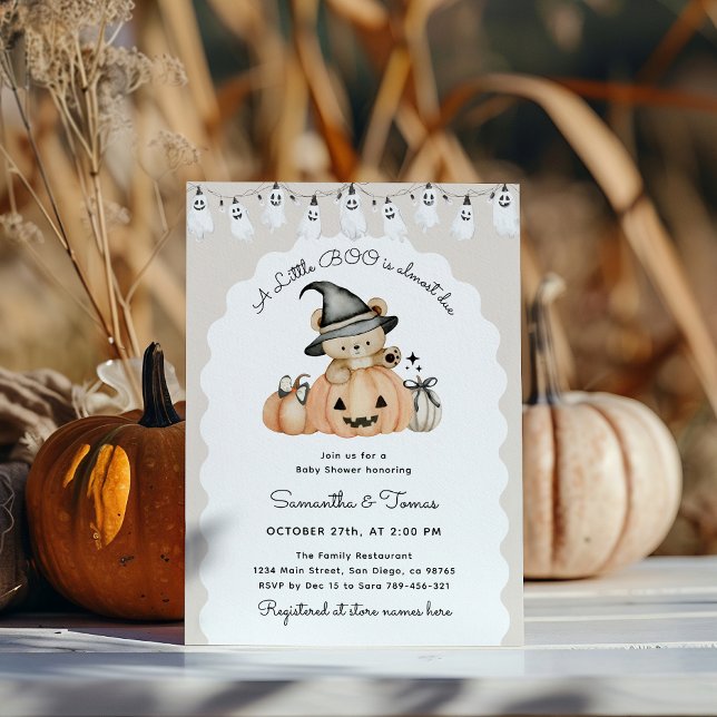 Halloween Little Boo Niedlich Pumpkin Baby Shower Einladung (Von Creator hochgeladen)