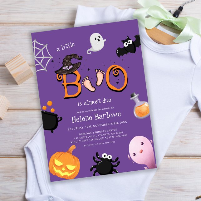 Halloween Little Boo Spooky Baby Dusche Einladung (Halloween Little Boo Spooky Baby Shower Invitation)