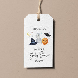 Halloween Little Boo Watercolor Babydusche Geschenkanhänger