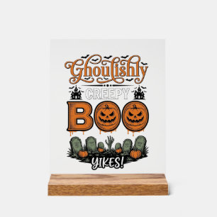 Halloween Little Boo Yah Süße Gruselige Vektorgest Acrylschild