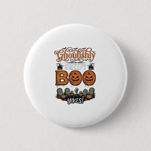 Halloween Little Boo Yah Süße Gruselige Vektorgest Button