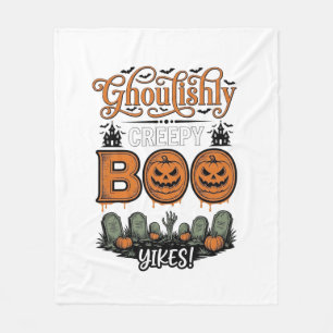 Halloween Little Boo Yah Süße Gruselige Vektorgest Fleecedecke