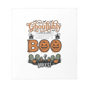 Halloween Little Boo Yah Süße Gruselige Vektorgest Notizblock