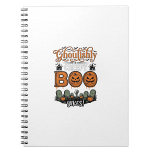 Halloween Little Boo Yah Süße Gruselige Vektorgest Notizblock