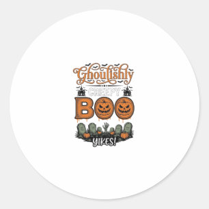 Halloween Little Boo Yah Süße Gruselige Vektorgest Runder Aufkleber