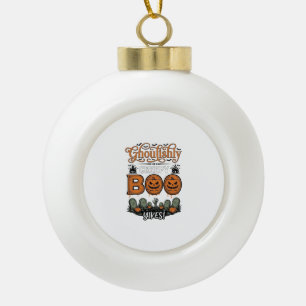 Halloween Little Boo Yah Süßer Gruseliger Vektor-D Keramik Kugel-Ornament