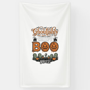 Halloween Little Boo Yah Süßer Gruseliger Vektorde Banner
