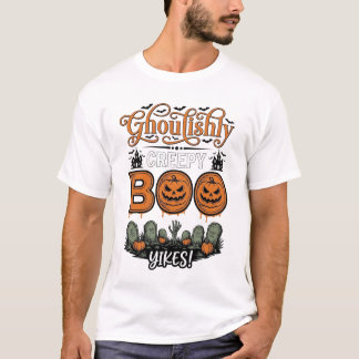 Halloween Little Boo Yah Süßer Gruseliger Vektorde T-Shirt