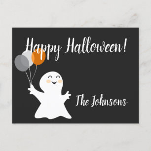 Halloween Little Ghost mit Balloons Postkarte