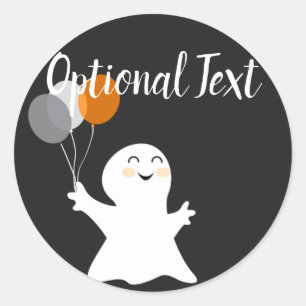 Halloween Little Ghost mit Balloons Runder Aufkleber