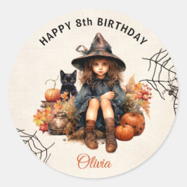 Halloween Little Hexengeburtstag Rundsticker Runder Aufkleber