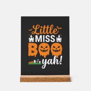Halloween Little Miss Boo Yah Kürbisdesign_1 Acrylschild