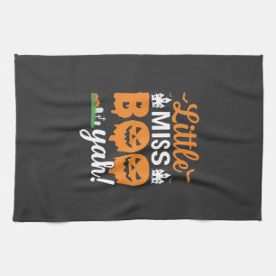 Halloween Little Miss Boo Yah Kürbisdesign_1 Geschirrtuch