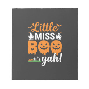 Halloween Little Miss Boo Yah Kürbisdesign_1 Notizblock