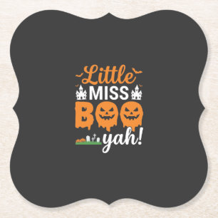Halloween Little Miss Boo Yah Kürbisdesign_1 Untersetzer
