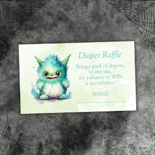 Halloween Little Monster Boy Diaper Raffle Ticket Begleitkarte