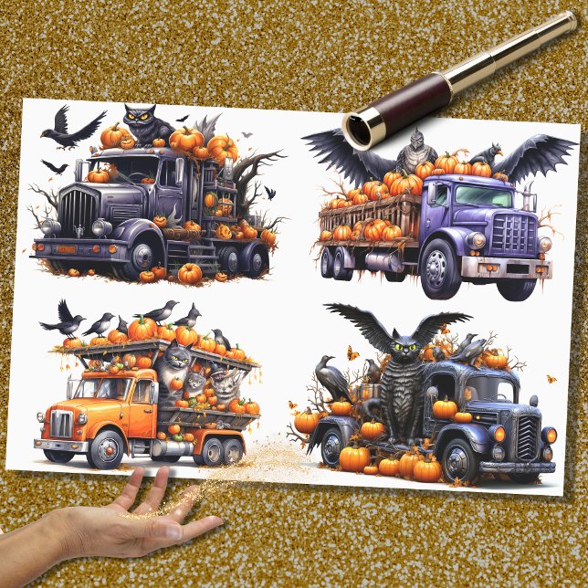 Halloween LKW Collage 1 Decoupage Paper Seidenpapier (Von Creator hochgeladen)