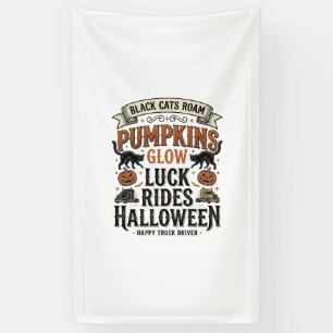 Halloween-LKW-Fahrer-Shirt mit schwarzen Katzen un Banner