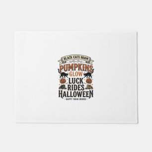Halloween-LKW-Fahrer-Shirt mit schwarzen Katzen un Fußmatte