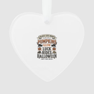 Halloween-LKW-Fahrer-Shirt mit schwarzen Katzen un Ornament