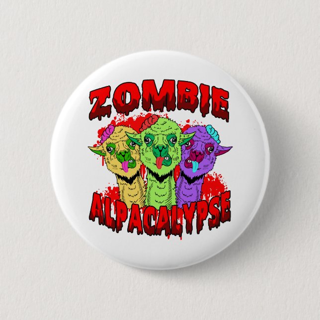 Halloween Llama Alpaca Funny Lama Glama Cooles Ges Button (Vorderseite)