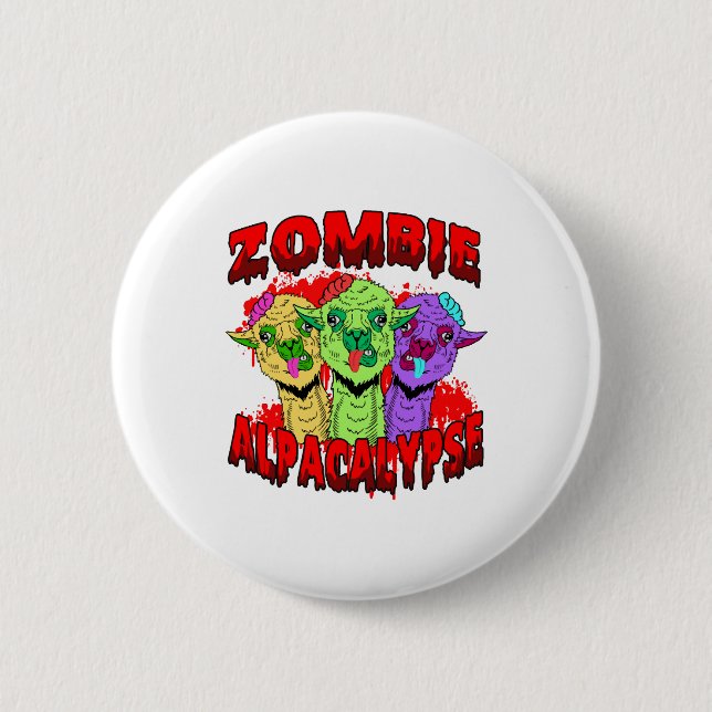 Halloween Llama Alpaca Funny Lama Glama Cooles Ges Button (Vorderseite)