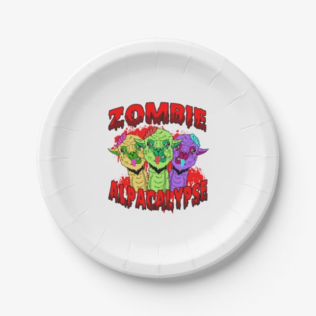 Halloween Llama Alpaca Funny Lama Glama Cooles Ges Pappteller (Vorderseite)