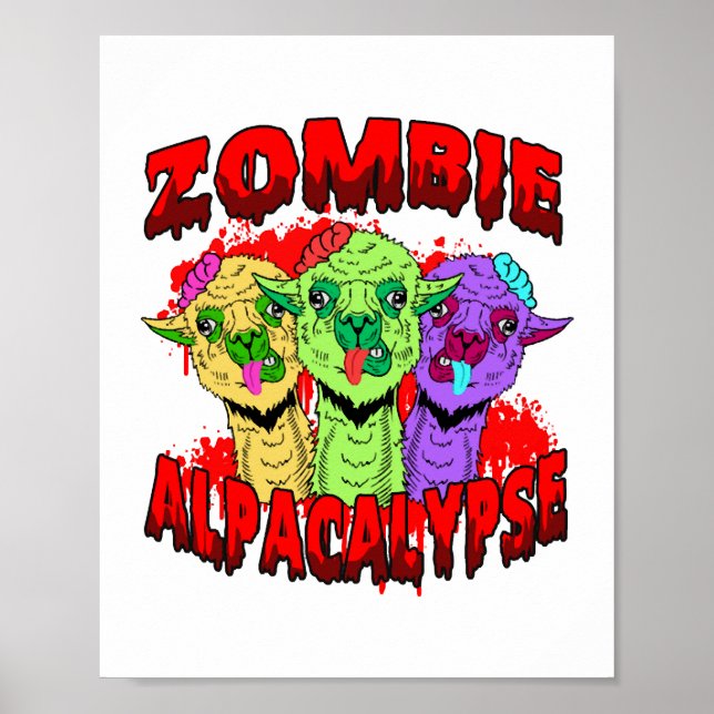 Halloween Llama Alpaca Funny Lama Glama Cooles Ges Poster (Vorne)