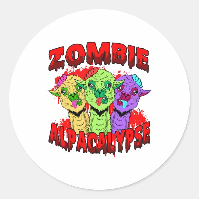 Halloween Llama Alpaca Funny Lama Glama Cooles Ges Runder Aufkleber (Vorderseite)