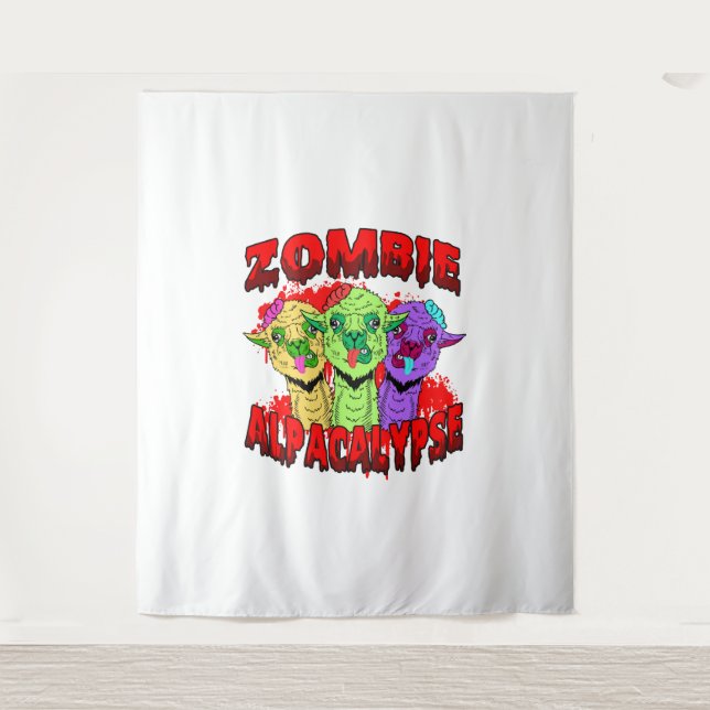 Halloween Llama Alpaca Funny Lama Glama Cooles Ges Wandteppich (Vorderseite)