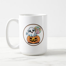 Halloween Lollipop Ghost On Pumpkin Kaffeetasse