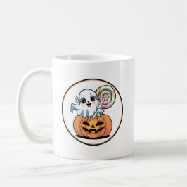 Halloween Lollipop Ghost On Pumpkin Kaffeetasse
