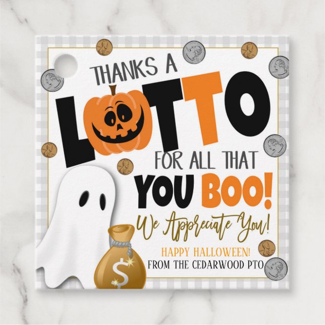 Halloween-Lotterie-Geschenktasten Geschenkanhänger (Vorderseite)
