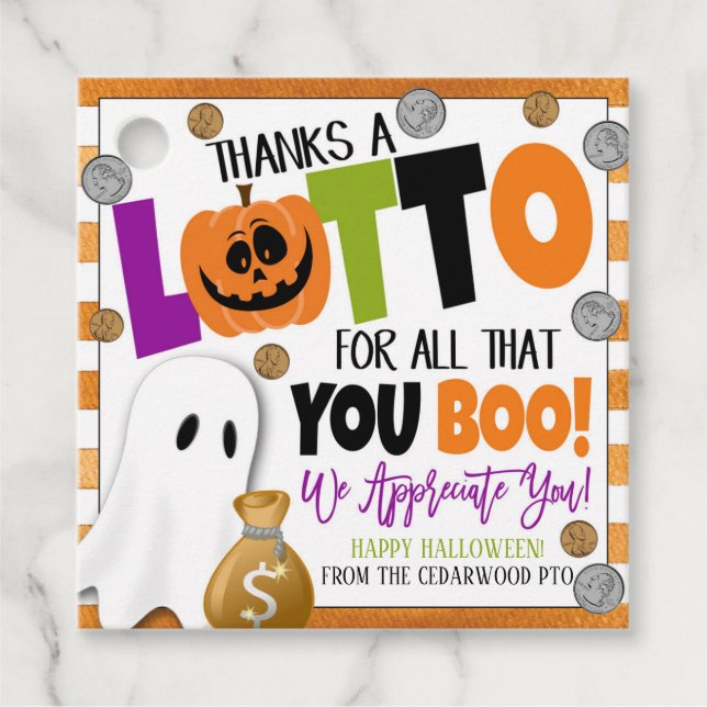 Halloween-Lotterie-Geschenktasten Geschenkanhänger (Vorderseite)