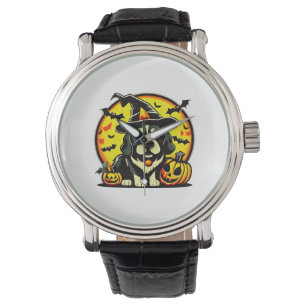 Halloween Lowchen Hund Armbanduhr