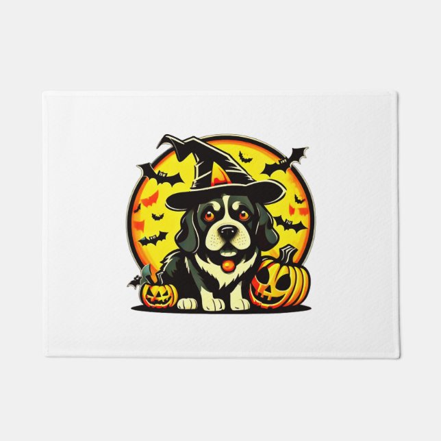 Halloween Lowchen Hund Fußmatte (Vorderseite)