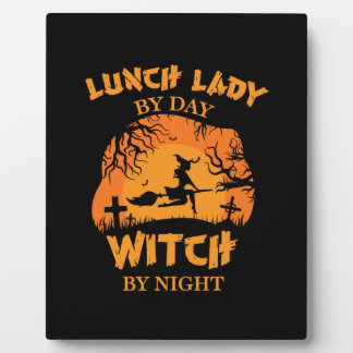 Halloween Lunch Lady by Day Witch Birthday Fotoplatte