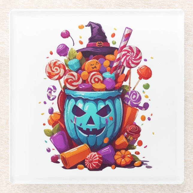 Halloween lustig  glasuntersetzer (Vorderseite)