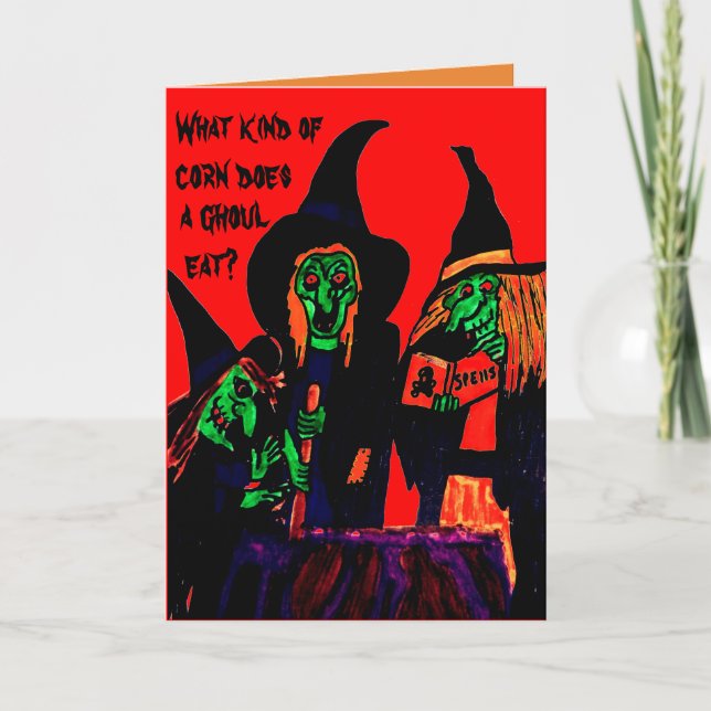 HALLOWEEN LUSTIGE GHOUL-Witzkarte Karte (Vorderseite)