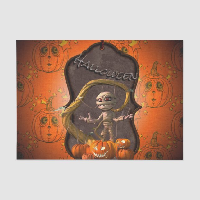 Halloween, lustige Mama mit Kürbis Seidenpapier (Vorderseite)