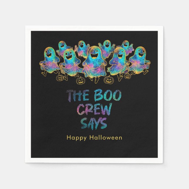 Halloween Lustiger Geist Faus Glitter Serviette (Vorderseite)