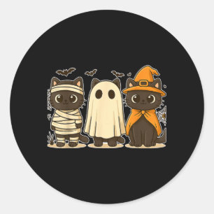 Halloween Lustiger Kürbis Halloween Schwarze Katze Runder Aufkleber