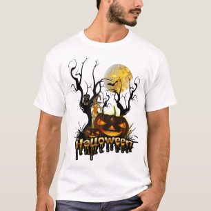 Halloween lustiger Kürbis mit Eule T-Shirt