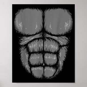 Halloween Lustiges Gorilla-Affen-Bauch-Brust-Kostü Poster