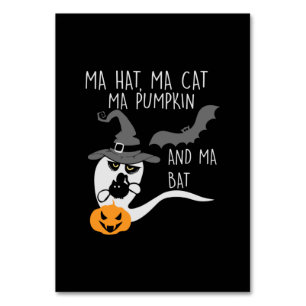 Halloween Ma Hat Ma Cat Birthday Tischnummer