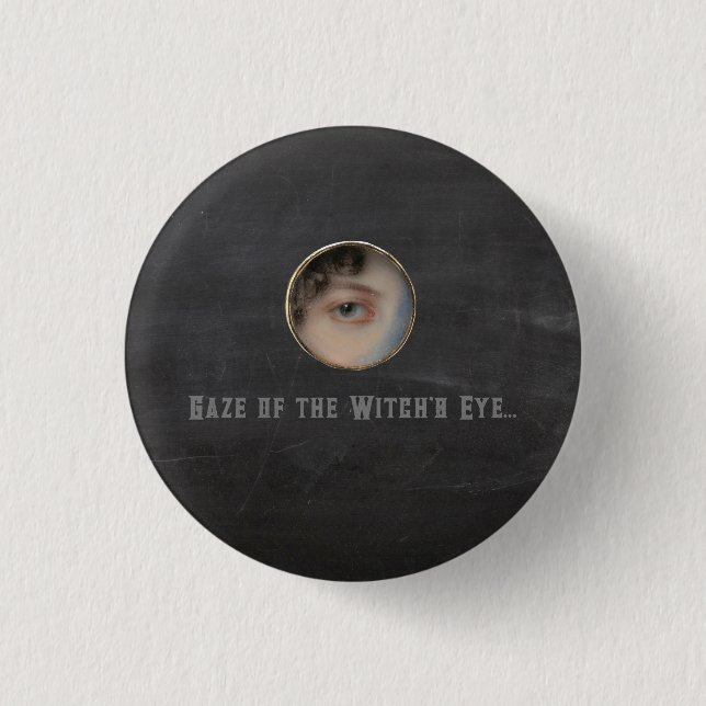 Halloween Macabre Creepy Hexe Eye Button (Vorderseite)